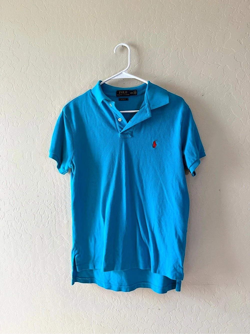 Polo Ralph Lauren Custom Slim Fit Mesh Polo Shirt Blue Medium